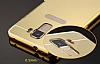 Eiroo Mirror Huawei Honor 7 Metal Kenarl Aynal Rose Gold Rubber Klf - Resim 4