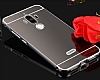 Eiroo Mirror Huawei Mate 9 Metal Kenarl Aynal Siyah Rubber Klf - Resim 6