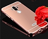 Eiroo Mirror Huawei Mate 9 Metal Kenarl Aynal Rose Gold Rubber Klf - Resim 6