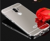 Eiroo Mirror Huawei Mate 9 Metal Kenarl Aynal Silver Rubber Klf - Resim 6