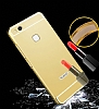 Eiroo Mirror Huawei P10 Lite Metal Kenarl Aynal Gold Rubber Klf - Resim 3