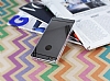 Eiroo Mirror Huawei P8 Lite Silikon Kenarl Aynal Dark Silver Rubber Klf - Resim 2