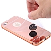 Eiroo Mirror iPhone 4 / 4S Metal Kenarl Aynal Rose Gold Rubber Klf - Resim 3
