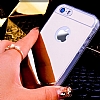 Eiroo Mirror iPhone 4 / 4S Silikon Kenarl Aynal Rose Gold Rubber Klf - Resim 5