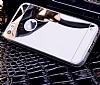 Eiroo Mirror iPhone 4 / 4S Silikon Kenarl Aynal Rose Gold Rubber Klf - Resim 1