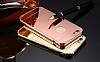 Eiroo Mirror iPhone 6 / 6S Metal Kenarl Aynal Rose Gold Rubber Klf - Resim 5