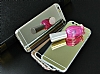 Eiroo Mirror iPhone 6 / 6S Silikon Kenarl Aynal Silver Rubber Klf - Resim 5