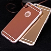 Eiroo Mirror iPhone 6 / 6S Silikon Kenarl Aynal Rose Gold Rubber Klf - Resim 5