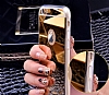 Eiroo Mirror iPhone 6 / 6S Silikon Kenarl Aynal Rose Gold Rubber Klf - Resim 8