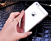 Eiroo Mirror iPhone 6 / 6S Silikon Kenarl Aynal Silver Rubber Klf - Resim 3