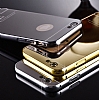 Eiroo Mirror iPhone 6 Plus / 6S Plus Metal Kenarl Aynal Rose Gold Rubber Klf - Resim 10