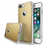 Eiroo Mirror iPhone 7 Plus Silikon Kenarl Aynal Gold Rubber Klf - Resim: 3