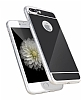 Eiroo Mirror iPhone 7 Plus Silikon Kenarl Aynal Siyah Rubber Klf - Resim 3