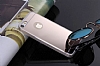 Eiroo Mirror iPhone SE / 5 / 5S Silikon Kenarl Aynal Gold Rubber Klf - Resim 3