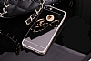 Eiroo Mirror iPhone SE / 5 / 5S Silikon Kenarl Aynal Siyah Rubber Klf - Resim 4