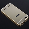 Eiroo Mirror Lenovo Vibe K5 Metal Kenarl Aynal Gold Rubber Klf - Resim 2