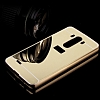 Eiroo Mirror LG G3 Metal Kenarl Aynal Gold Rubber Klf - Resim 3