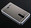 Eiroo Mirror LG G4 Metal Kenarl Aynal Silver Rubber Klf - Resim 3