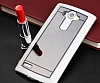 Eiroo Mirror LG G4 Silikon Kenarl Aynal Silver Rubber Klf - Resim: 1
