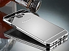Eiroo Mirror Samsung Galaxy A5 2017 Metal Kenarl Aynal Silver Rubber Klf - Resim: 2