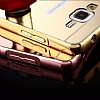 Eiroo Mirror Samsung Galaxy A8 Metal Kenarl Aynal Rose Gold Rubber Klf - Resim: 4