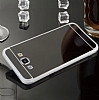Eiroo Mirror Samsung Galaxy A8 Silikon Kenarl Aynal Siyah Rubber Klf - Resim: 1