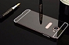 Eiroo Mirror Samsung Galaxy C7 SM-C7000 Metal Kenarl Aynal Siyah Rubber Klf - Resim: 7