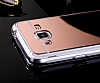 Eiroo Mirror Samsung Galaxy J3 Silikon Kenarl Aynal Rose Gold Rubber Klf - Resim 3