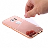 Eiroo Mirror Samsung Galaxy Note 5 Metal Kenarl Aynal Gold Rubber Klf - Resim 2