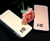 Eiroo Mirror Samsung Galaxy S7 Silikon Kenarl Aynal Rose Gold Rubber Klf - Resim 3