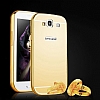 Eiroo Mirror Samsung i9300 Galaxy S3 Metal Kenarl Aynal Gold Rubber Klf - Resim 3