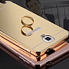 Eiroo Mirror Samsung N7500 Galaxy Note 3 Neo Metal Kenarl Aynal Rose Gold Rubber Klf - Resim: 3