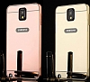 Eiroo Mirror Samsung N9000 Galaxy Note 3 Metal Kenarl Aynal Gold Rubber Klf - Resim 3