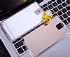 Eiroo Mirror Samsung N9000 Galaxy Note 3 Silikon Kenarl Aynal Gold Rubber Klf - Resim: 4