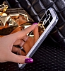 Eiroo Mirror Samsung N9100 Galaxy Note 4 Silikon Kenarl Rose Gold Rubber Klf - Resim 4