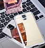 Eiroo Mirror Samsung N9100 Galaxy Note 4 Silikon Kenarl Aynal Gold Rubber Klf - Resim: 3