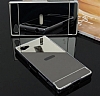 Eiroo Mirror Sony Xperia Z5 Compact Metal Kenarl Aynal Siyah Rubber Klf - Resim: 3