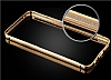 Eiroo Mirror Xiaomi Redmi 4 Metal Kenarl Aynal Gold Rubber Klf - Resim 2