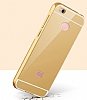 Eiroo Mirror Xiaomi Redmi 4X Metal Kenarl Aynal Rose Gold Rubber Klf - Resim 2