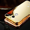 Eiroo Mirror Xiaomi Redmi 5 Plus Metal Kenarl Aynal Gold Rubber Klf - Resim: 1
