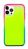 Eiroo Neon Bumper iPhone 13 Pro Karanlkta Parlayan Sar Silikon Klf