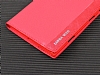 Nokia Lumia 1520 Gizli Mknatsl nce Yan Kapakl Krmz Deri Klf - Resim 2