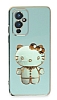 Eiroo OnePlus 9 Aynal Kitty Standl Yeil Silikon Klf