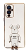 Eiroo OnePlus 9 Baby Bear Standl Beyaz Silikon Klf