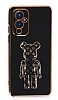 Eiroo OnePlus 9 Bearbrick Standl Siyah Silikon Klf