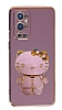 Eiroo OnePlus 9 Pro Aynal Kitty Standl Mor Silikon Klf