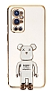 Eiroo OnePlus 9 Pro Baby Bear Standl Beyaz Silikon Klf