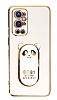 Eiroo OnePlus 9 Pro Baby Panda Standl Beyaz Silikon Klf
