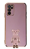 Eiroo Oppo A16 Baby Bear Standl Mor Silikon Klf
