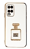 Eiroo Oppo A54 4G Aynal Parfm Standl Beyaz Silikon Klf